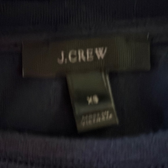 J Crew Navy Tie Bell Sleeve Sweatshirt Pull Over Crew Neck Wrist Bow XSmall - Picture 7 of 9